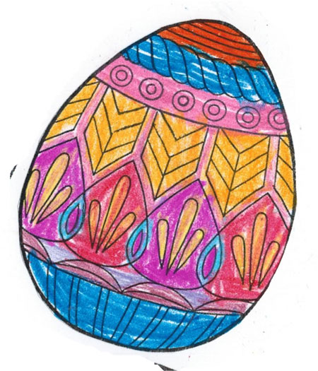 как нарисовать пасхальное яйцо для детей карандашом 10