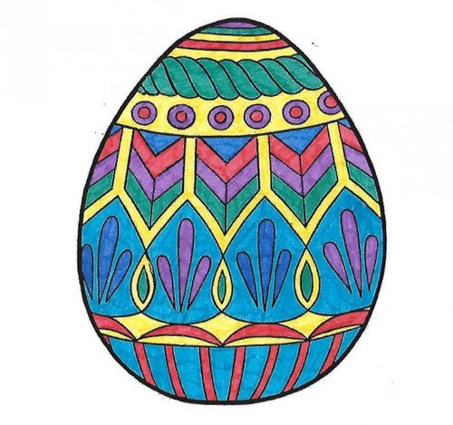 как нарисовать пасхальное яйцо для детей карандашом 4