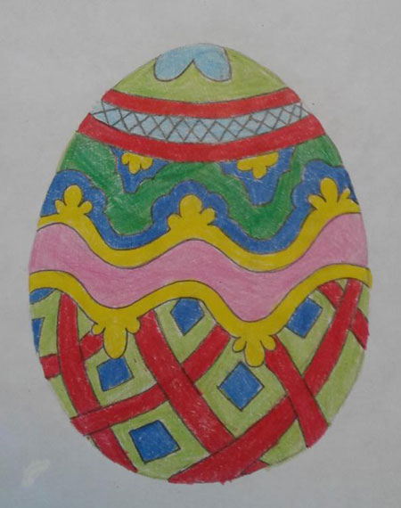 как нарисовать пасхальное яйцо для детей карандашом 3