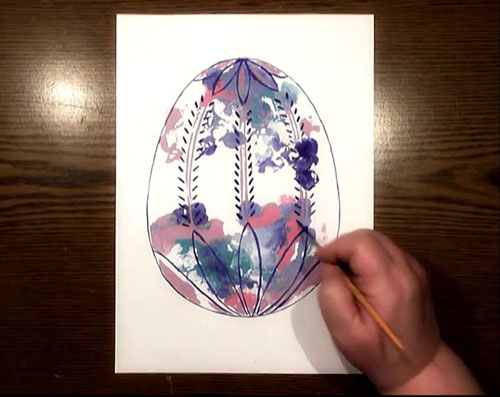 как нарисовать пасхальное яйцо на бумаге