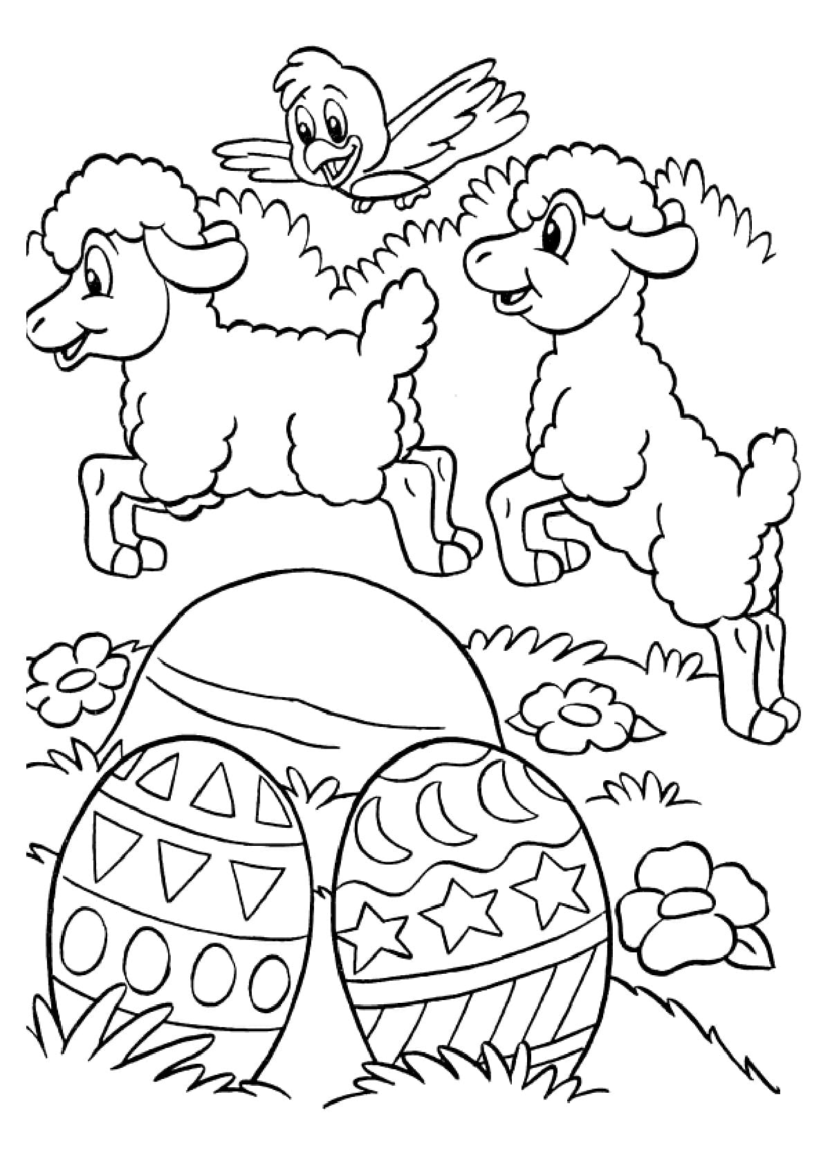 пасха раскраска для детей кулич и яйца 7