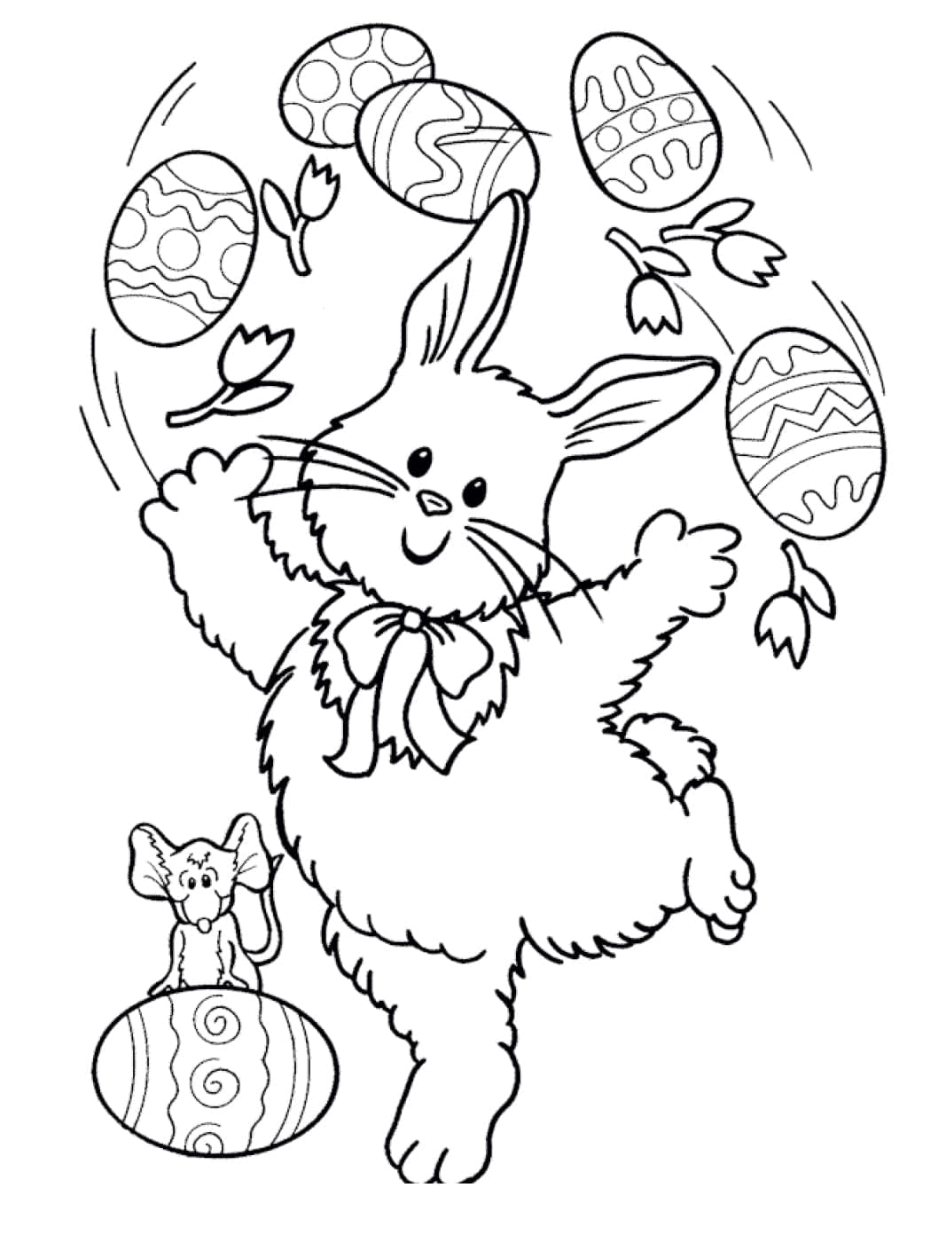 Пасхальный кролик раскраска