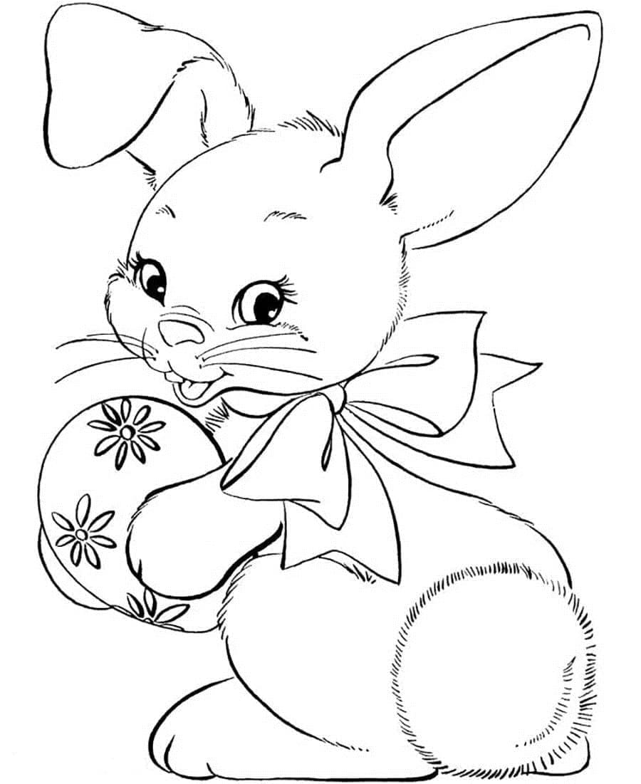 Пасхальный заяц раскраска для детей