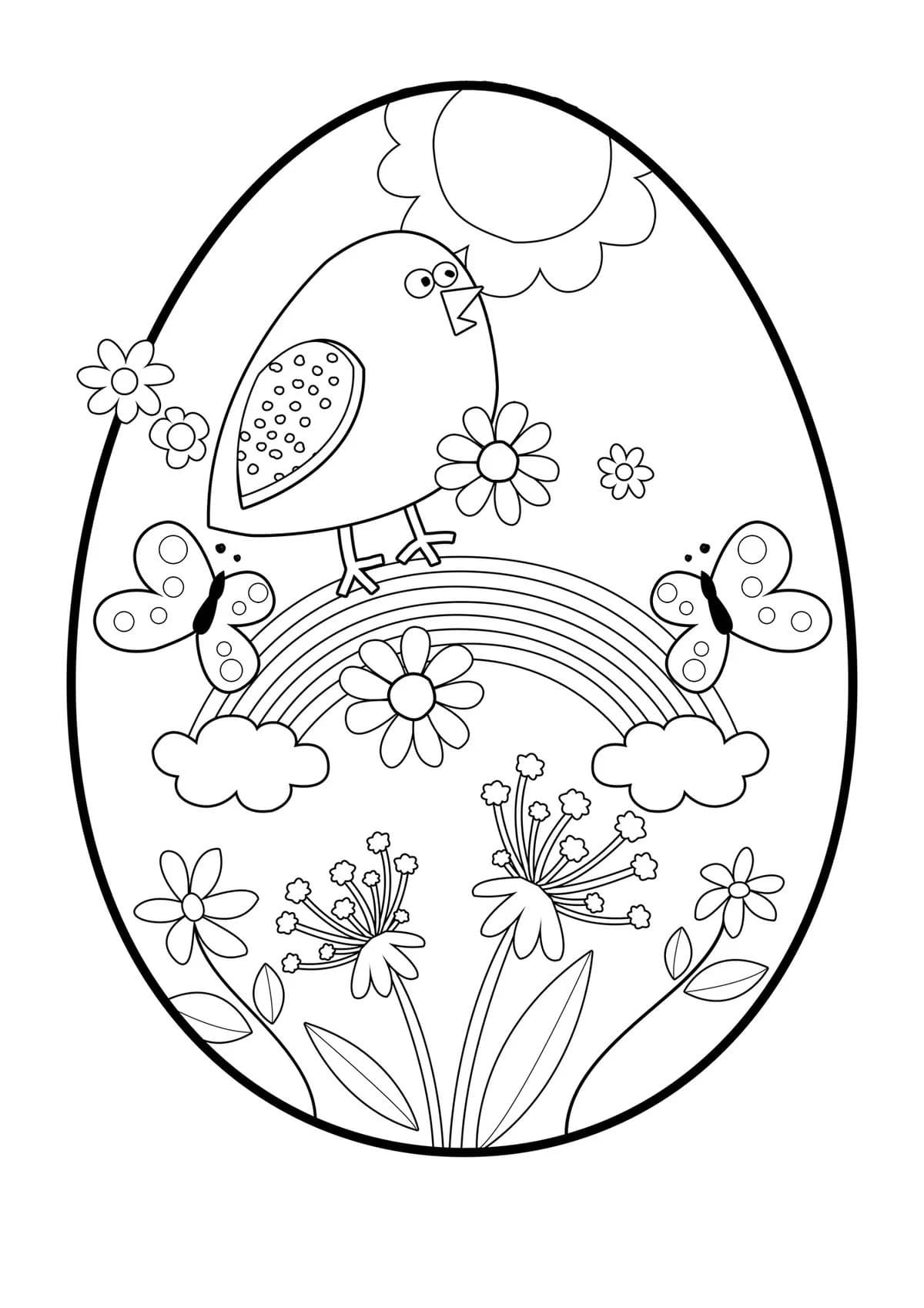 пасхальное яйцо раскраска для детей 6