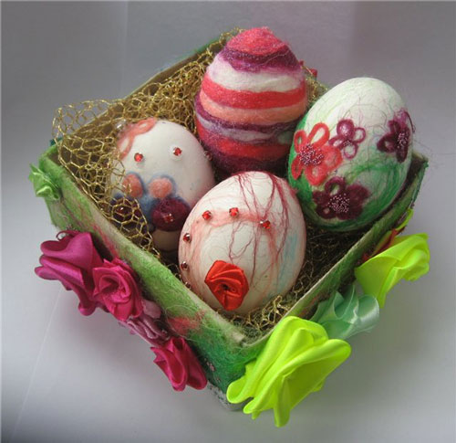 необычное украшение яиц на Пасху