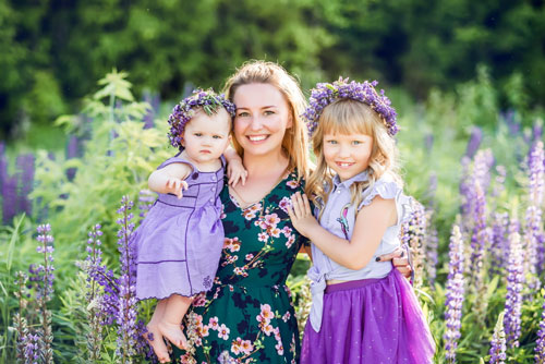 цветущие сады идеи для весенних фотосессий мама и ребенок 4