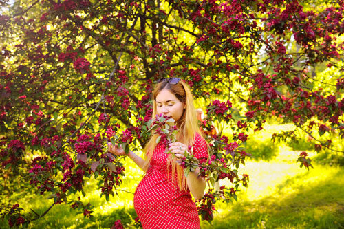 цветущие сады идеи для весенних фотосессий для беременных 4