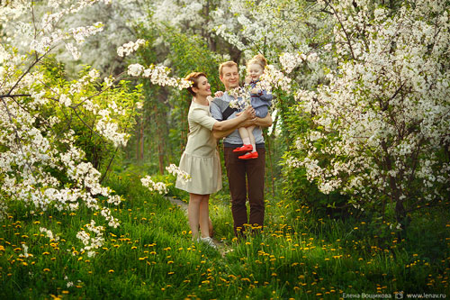 цветущие сады идеи для весенних фотосессий всей семьей 4