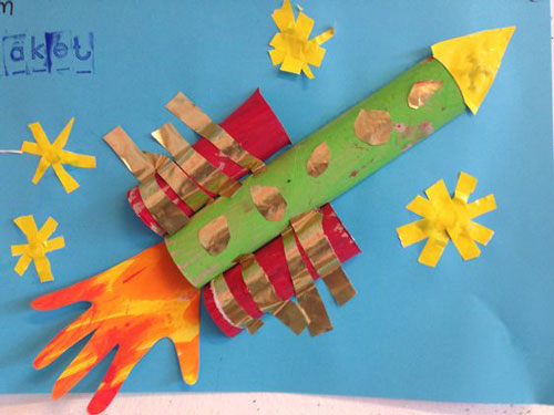 объемная ракета из бумаги своими руками в детском саду 9