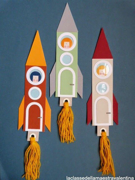 объемная ракета из бумаги своими руками в детском саду 7