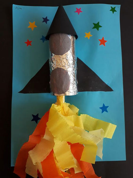 объемная ракета из бумаги своими руками в детском саду 5