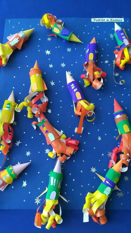 объемная ракета из бумаги своими руками в детском саду 4