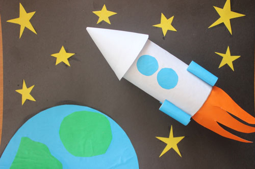 объемная ракета из бумаги своими руками для детей поэтапно 5