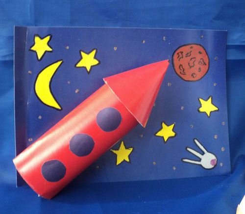 объемная ракета из бумаги своими руками для детей поэтапно 4