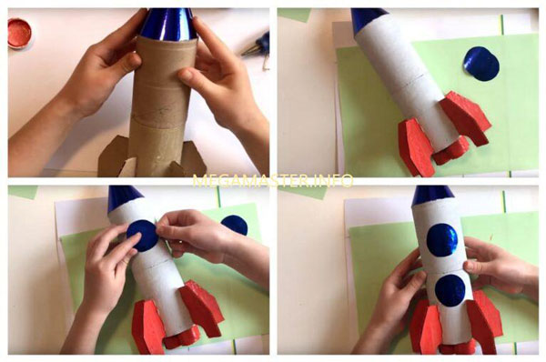 ракета из бумаги своими руками для детей в школу 4