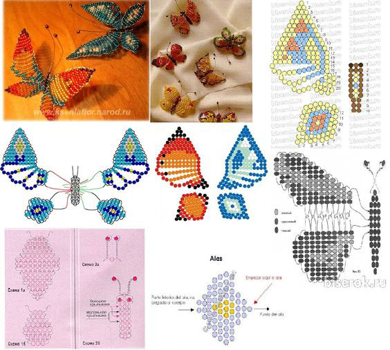 плетение бисером бабочки для начинающих схемы с описанием и фото 9