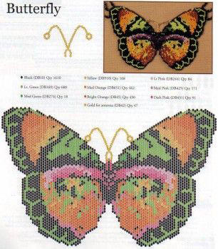 плетение бисером бабочки для начинающих схемы с описанием 7