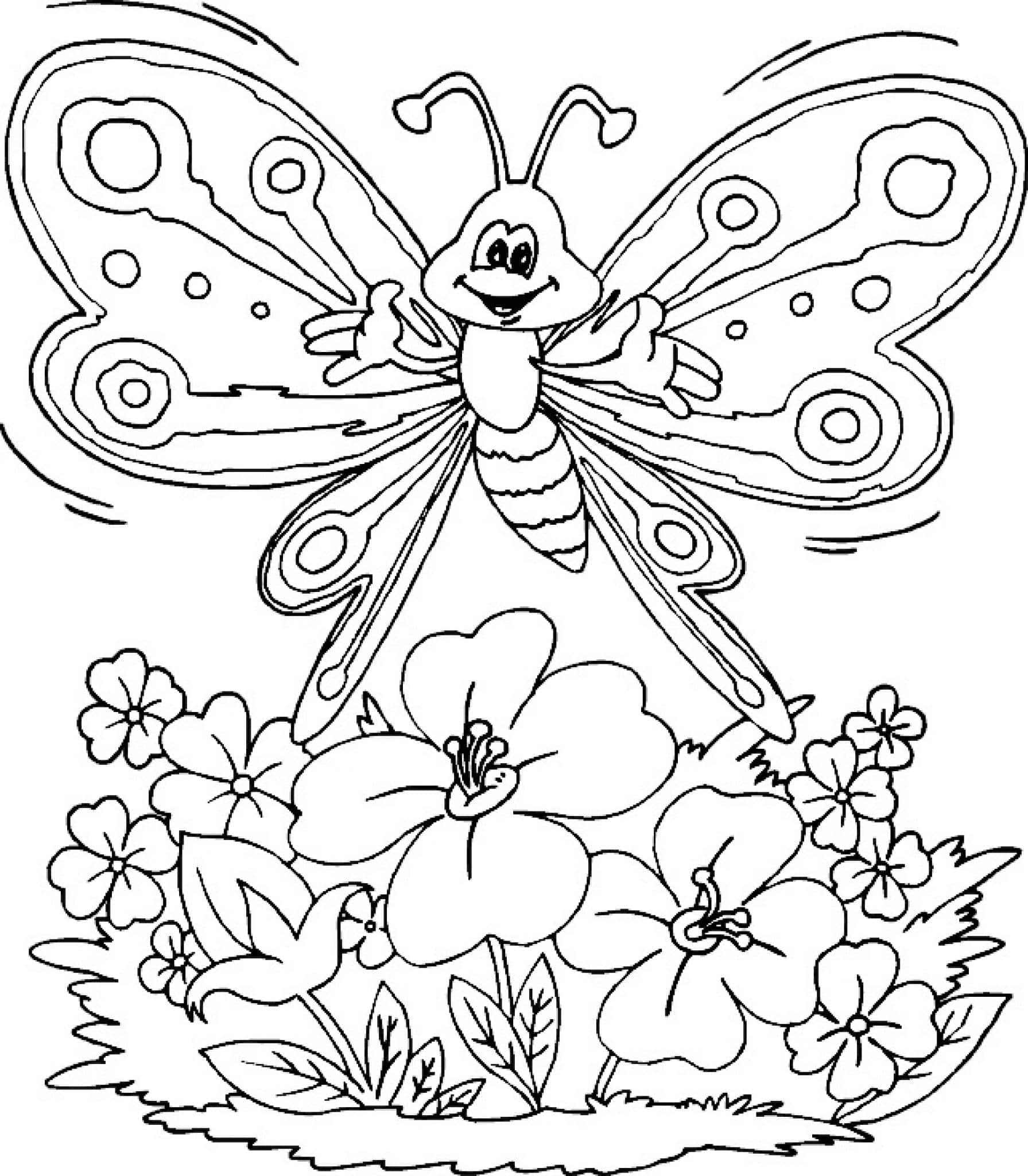 Раскраски для девочек цветы и бабочки 6