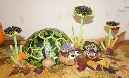 черепаха поделка для детей из овощей 8