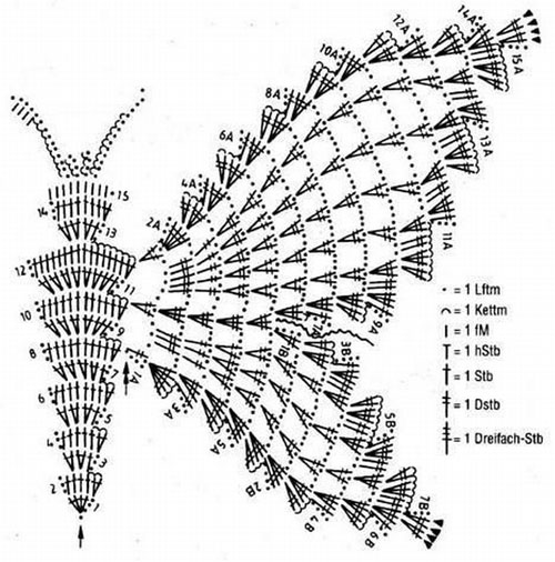 вязание бабочек крючком схемы и описание 10