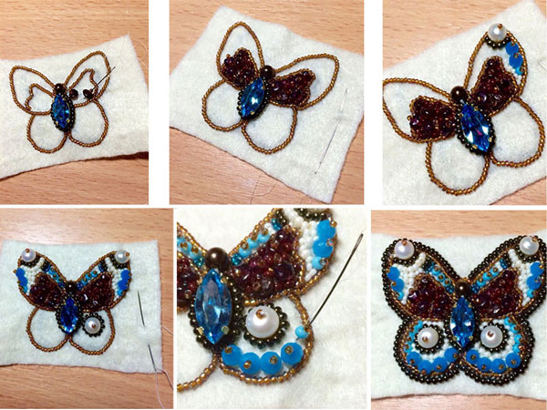 плетение бисером бабочек для начинающих пошагово 10