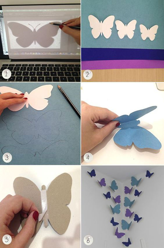 поделки из бумаги и картона бабочка для детей своими руками 8