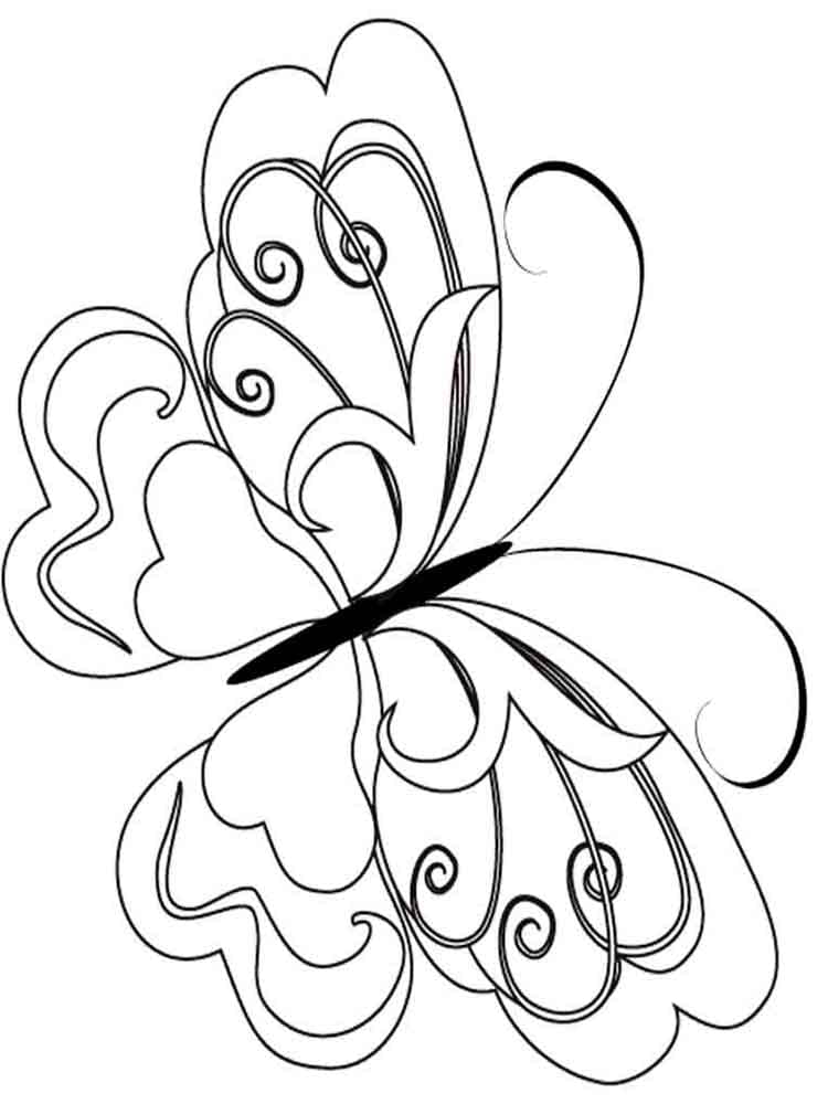 раскраски для девочек цветы и бабочки сложные 4