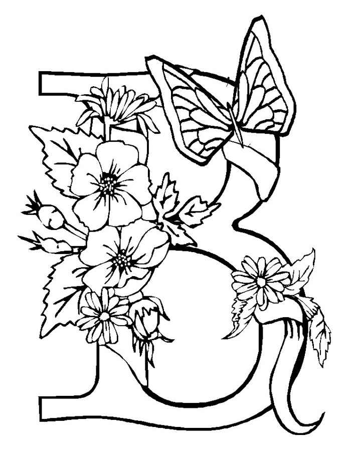 раскраски для девочек цветы и бабочки распечатать бесплатно 8