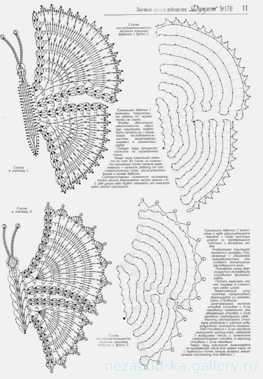 описание и схема вязания бабочки для начинающих 4