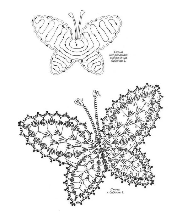 описание и схема вязания бабочки для детей крючком 4