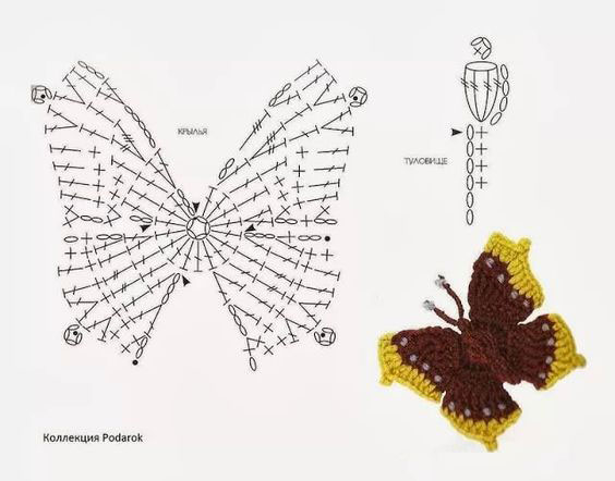 описание и схема вязания бабочки для детей 5
