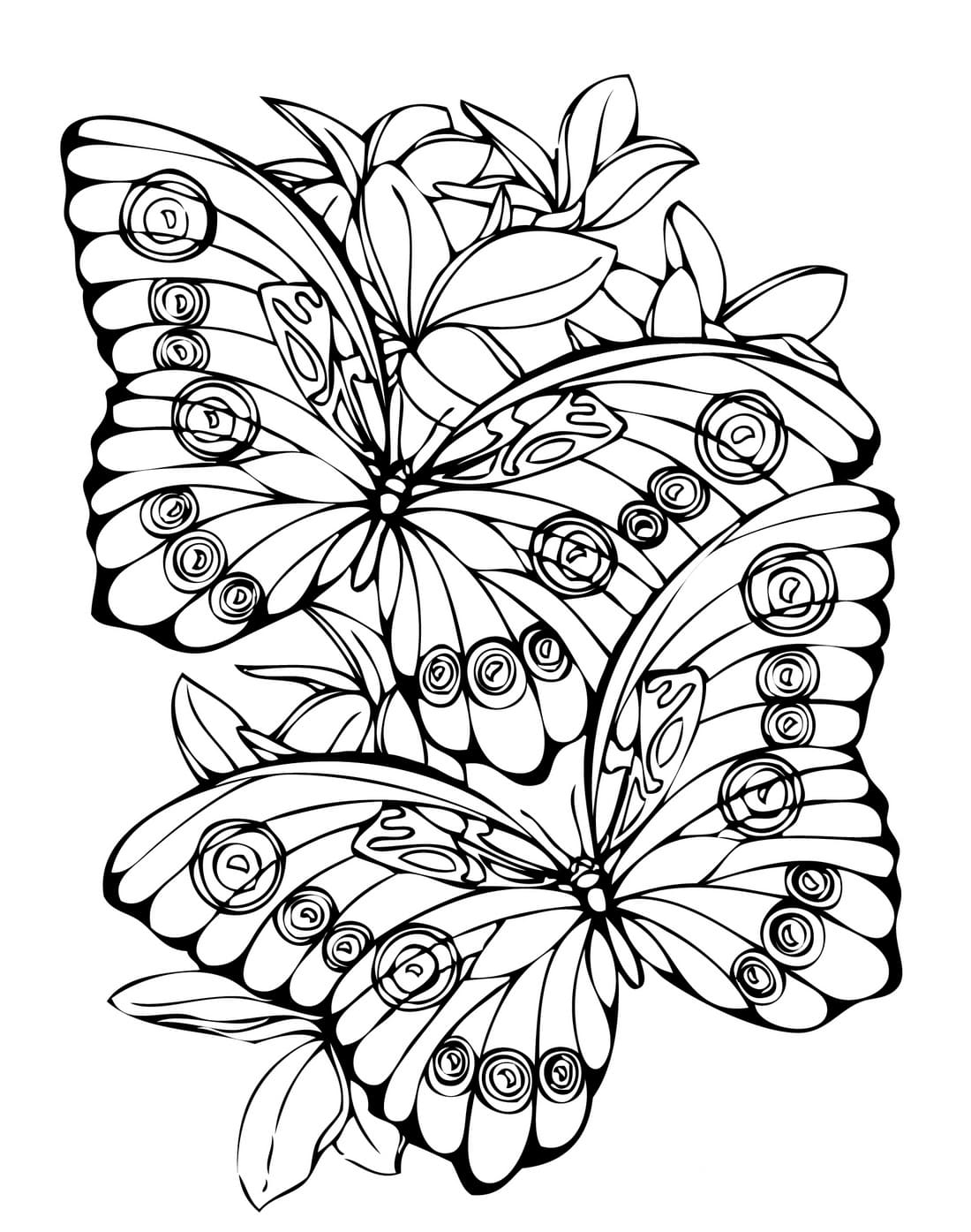 раскраски для девочек цветы и бабочки распечатать бесплатно 4
