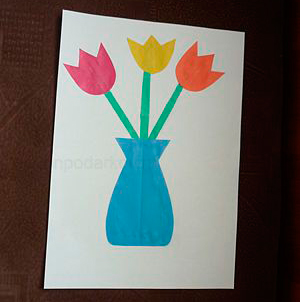 поделка тюльпаны из гофрированной бумаги