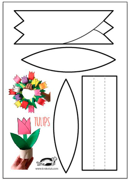 аппликация поделка тюльпаны из бумаги и картона 7