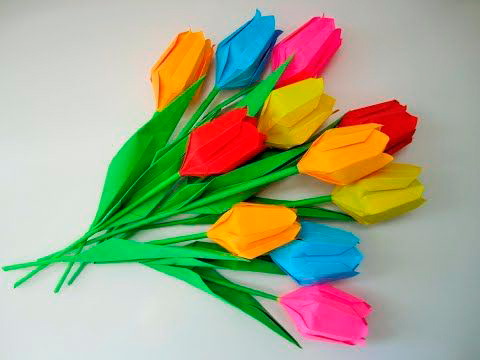 поделки цветы из бумаги тюльпан 10