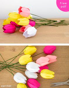 поделки цветы из бумаги тюльпан 9