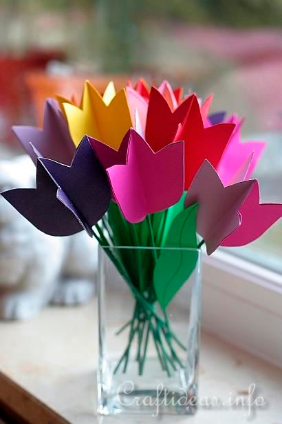поделки цветы из бумаги тюльпан 7