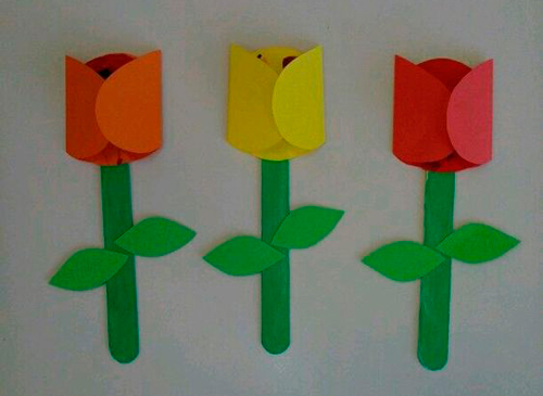 поделки цветы из бумаги тюльпан 4