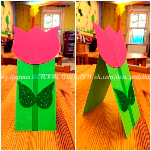 поделки цветы из бумаги тюльпан