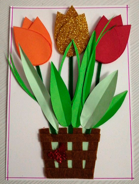 поделка тюльпаны из бумаги для детей 4