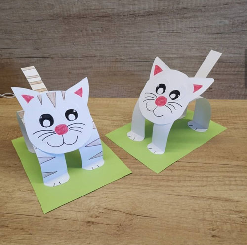 как сделать кота из бумаги своими руками детям 4