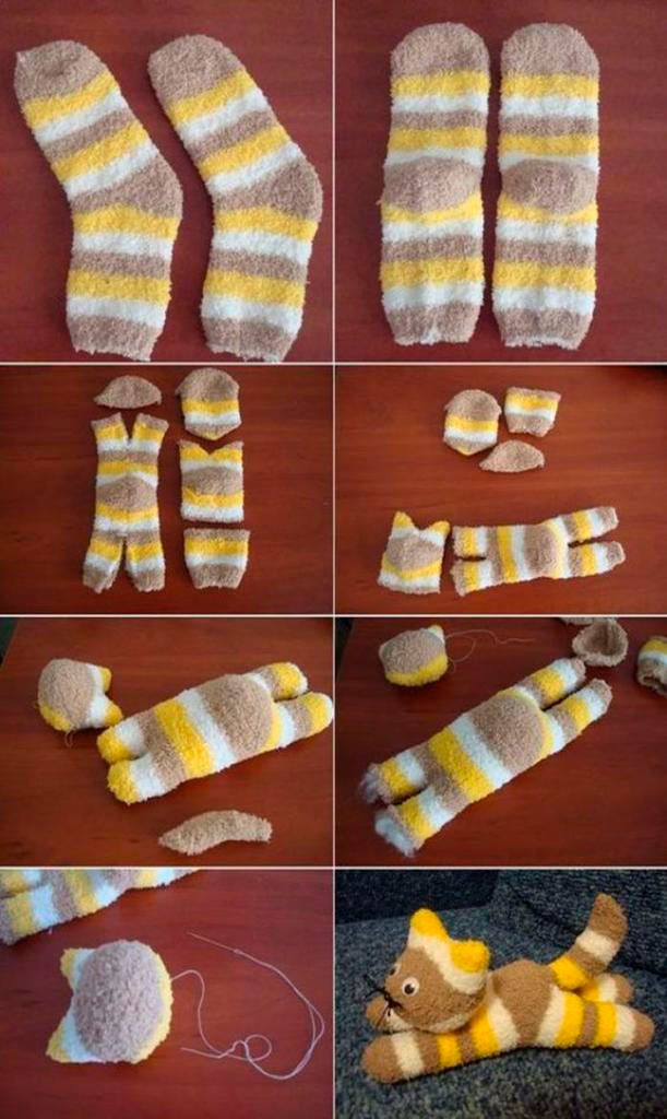Как сделать игрушечного кота из носка своими руками: подробная инструкция