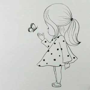 рисунки для срисовки милые девочки с волосами 10