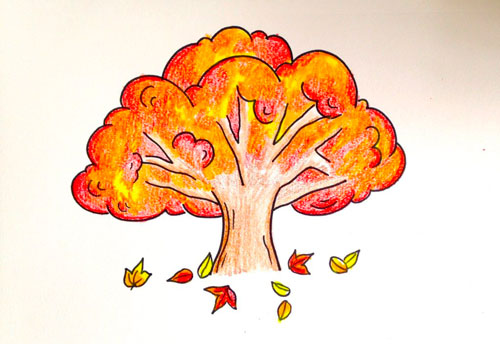 рисунок на тему осень в детский сад ребенку 3