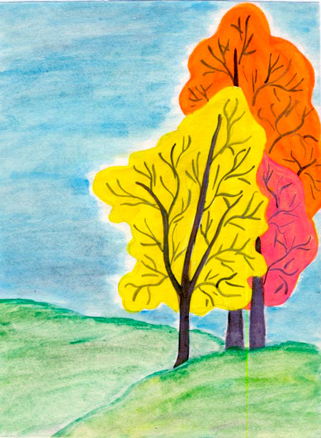 рисунок на тему осень в детский сад ребенку 4
