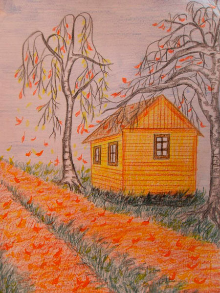 рисунок на тему осень в детский сад ребенку 10