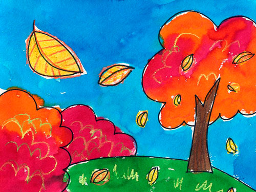 рисунок на тему осень в детский сад ребенку 5 лет красками