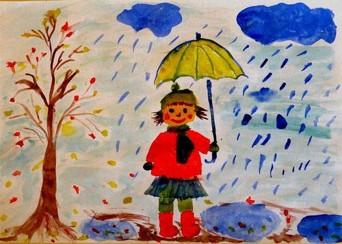 Рисунок на тему Осень в детский сад и школу 5