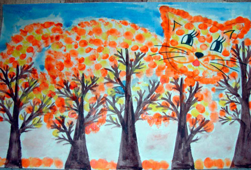 Рисунок на тему Осень в детский сад и школу 4