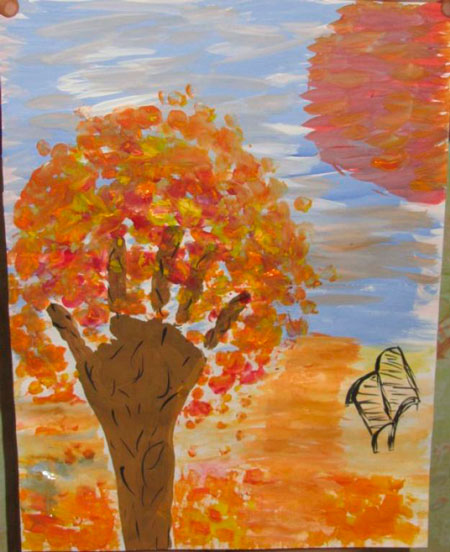 Рисунок на тему Осень в детский сад и школу 3